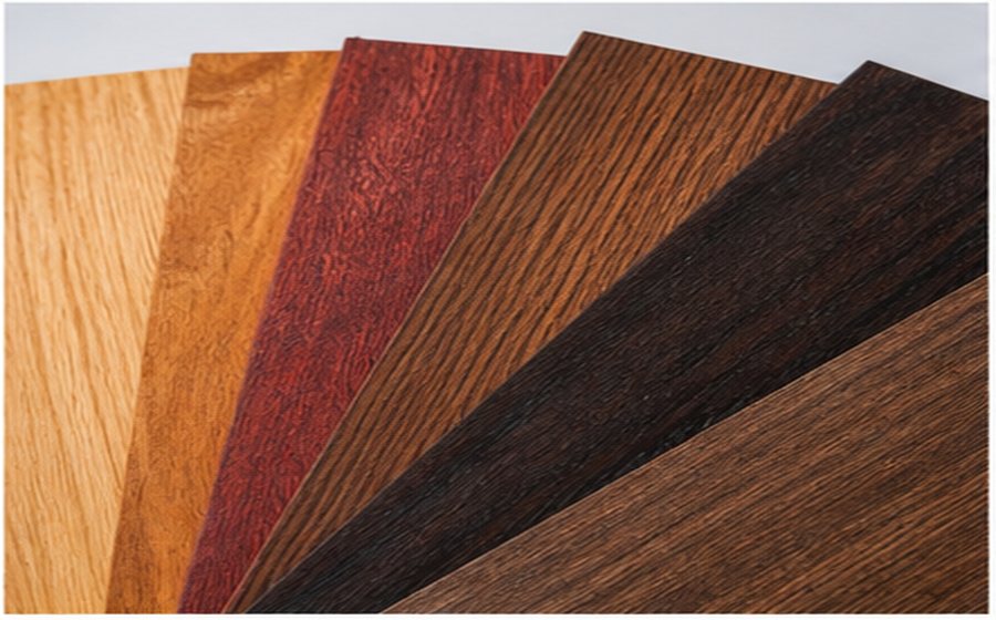 Wood dyes for stained wood veneer samples